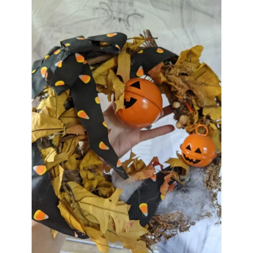 Halloween bell fall wreath hanging decor home